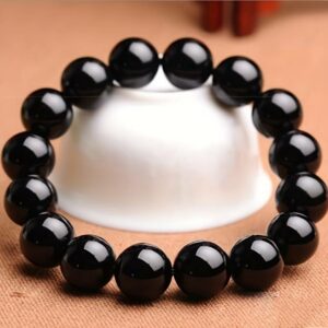 Bracelet Billes de Tourmaline Noire 8mm