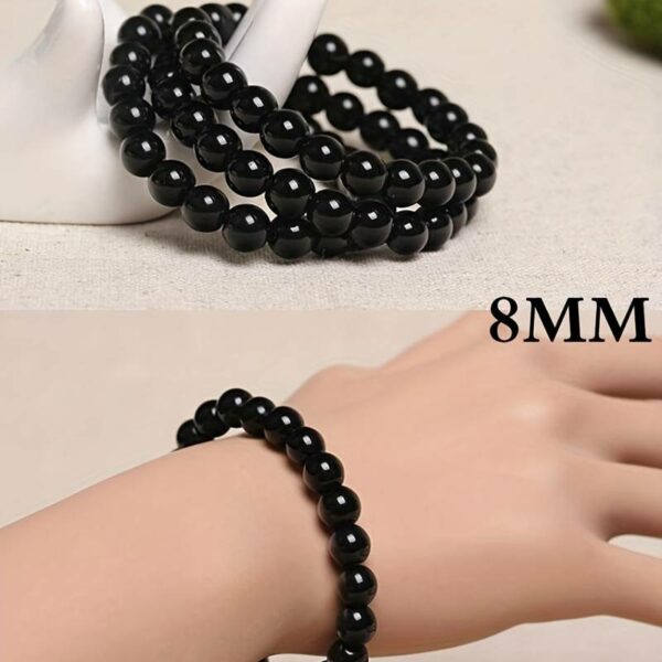 Bracelet Billes de Tourmaline Noire 8mm – Image 3