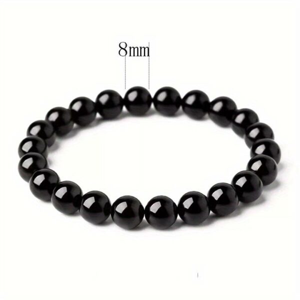 Bracelet Billes de Tourmaline Noire 8mm – Image 2