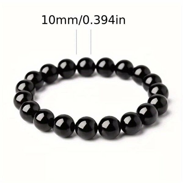 Bracelet Billes de Tourmaline Noire 10mm – Image 4