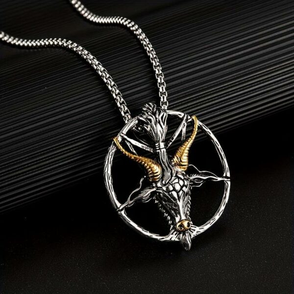 Collier Satanique Baphomet bicolore