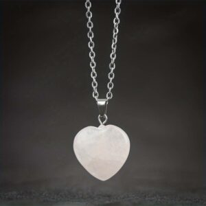 Collier Coeur de Quartz Rose