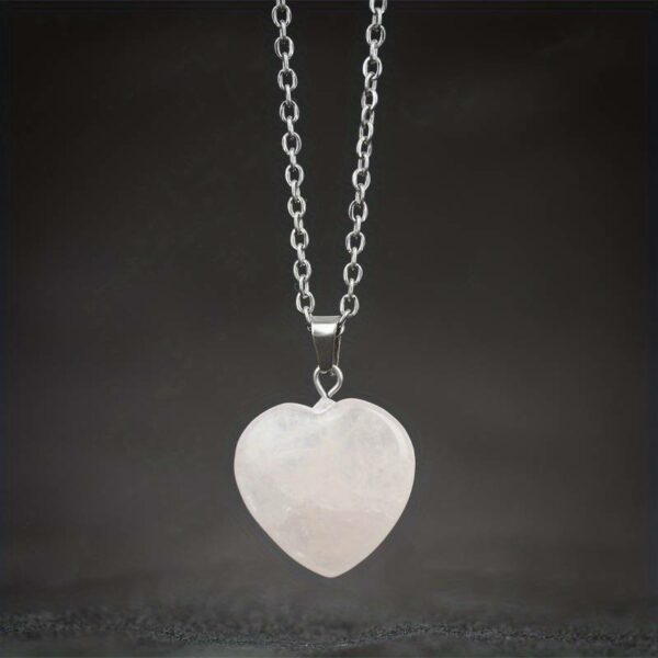 Collier Coeur de Quartz Rose