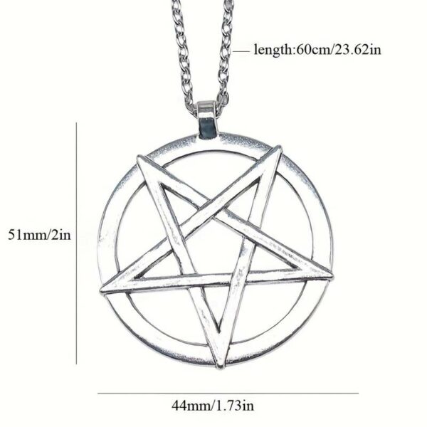 Collier Pentagramme Inversé couleur Argent – Image 2