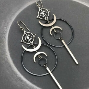 Boucles d'oreilles Moon Evil Eye
