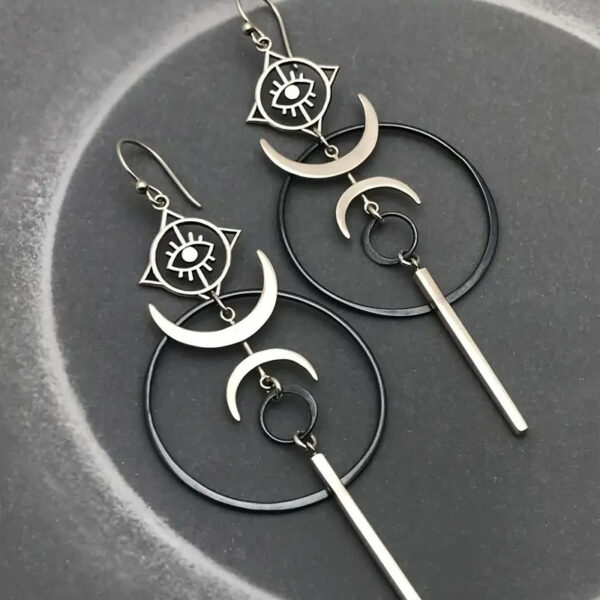 Boucles d'oreilles Moon Evil Eye