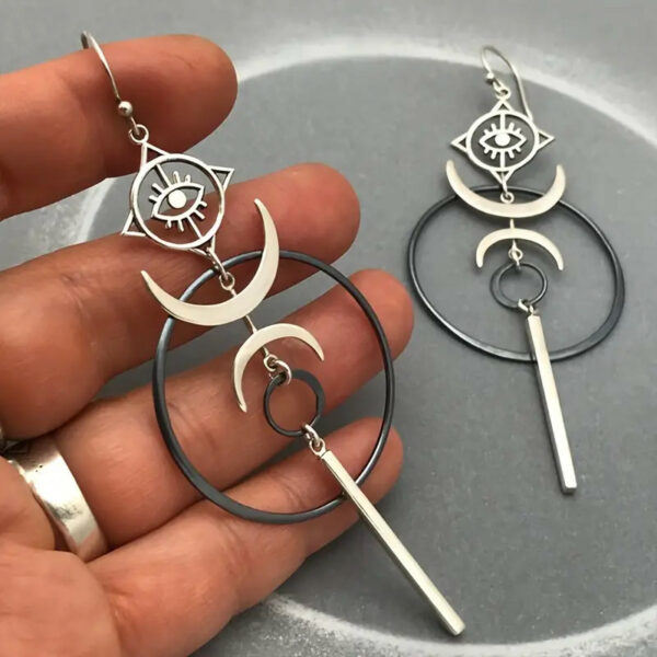 Boucles d'oreilles Moon Evil Eye – Image 3