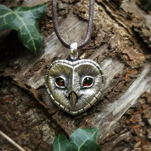 Collier Coeur Tête de Hiboux – Image 3