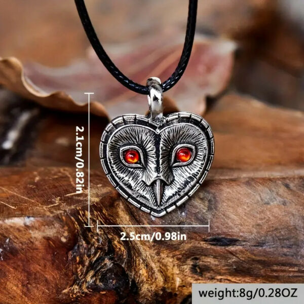 Collier Coeur Tête de Hiboux – Image 2