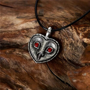 Collier Coeur Tête de Hiboux