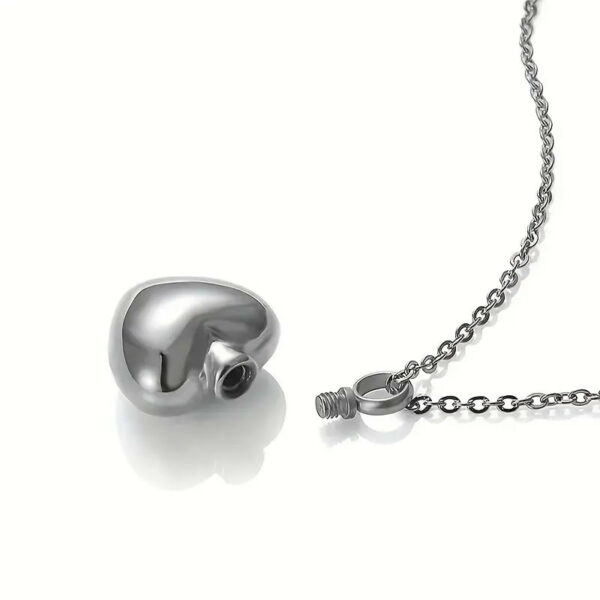 Collier commémoratif en forme de Coeur (Urne pour Cendres de Crémation) – Image 2