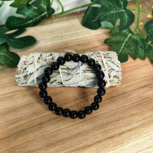 Bracelet Billes de Tourmaline Noire 10mm