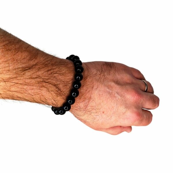 Bracelet Billes de Tourmaline Noire 10mm – Image 2
